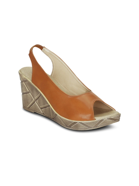 

Get Glamr Women Tan Brown Solid Peep Toes