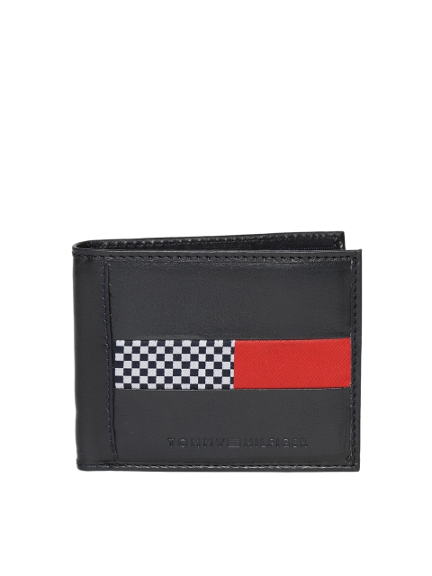 

Tommy Hilfiger Men Navy Leather Solid Two Fold Wallet, Navy blue