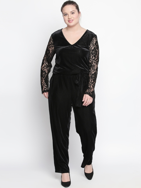 

JUNAROSE Plus Size Black Solid Basic Jumpsuit