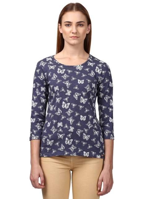 

Park Avenue Women Navy Blue Printed Top