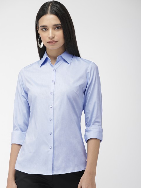 

Park Avenue Women Blue Regular Fit Solid Formal Shirt
