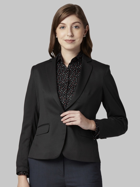 

Park Avenue Women Black Checked Jacket