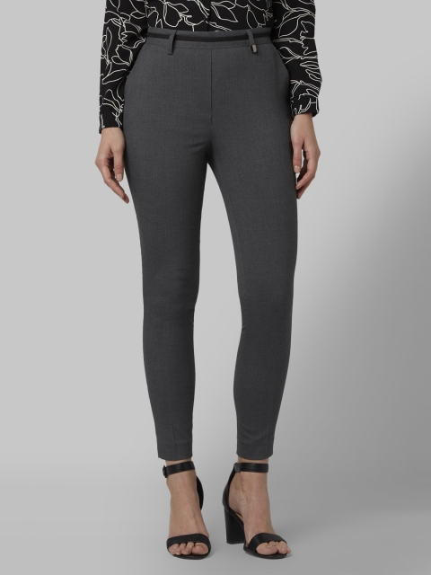 

Park Avenue Women Grey Tapered Fit Solid Regular Trousers