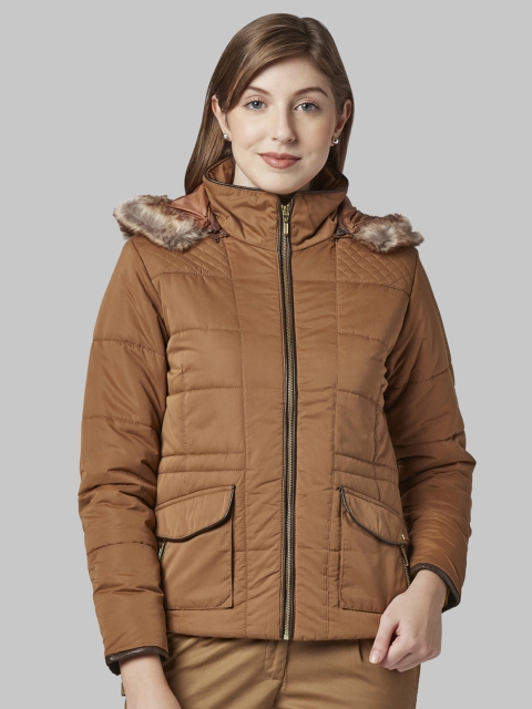 

Park Avenue Women Brown Solid Padded Jacket