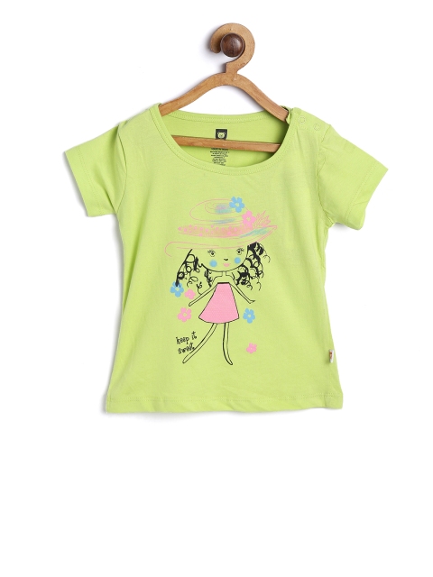 

612 league Girls Green Printed Top