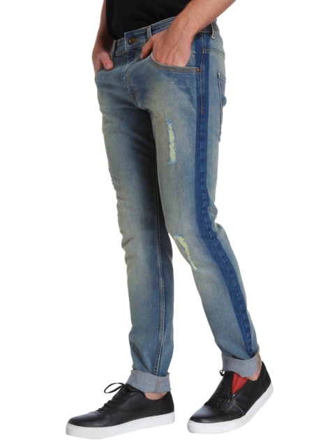 

Jack & Jones Men Blue Glenn Slim Fit Low-Rise Mildly Distressed Jeans