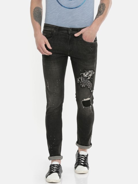 

Jack & Jones Men Black Glen Slim Fit Low-Rise Mildly Distressed Stretchable Jeans