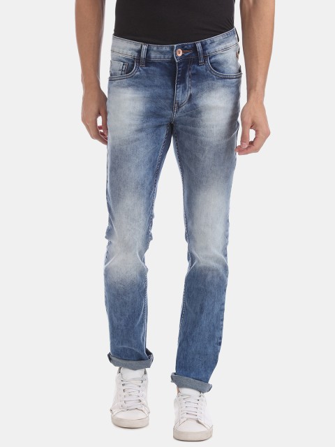 

Flying Machine Men Blue Slim Tapered Fit Mid-Rise Clean Look Stretchable Jeans