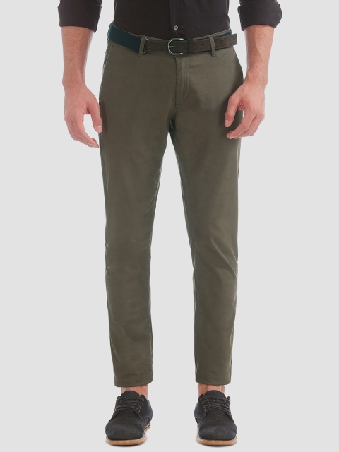 

Flying Machine Men Olive Green Regular Fit Solid Regular Trousers
