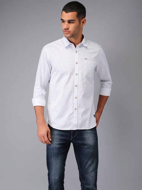

Flying Machine Men White Regular Fit Printed Casual Shirt
