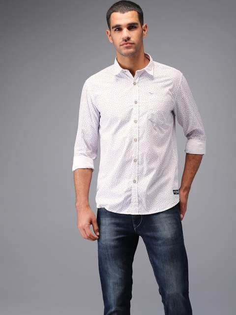 

Flying Machine Men White Regular Fit Printed Casual Shirt