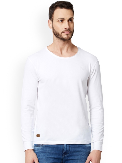 

Maniac Men White Solid Round Neck T-shirt