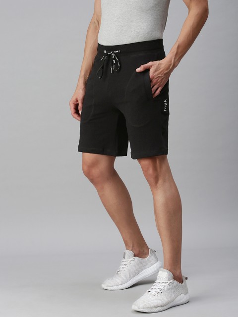 

FCUK Underwear Men Black Solid Mid-Rise SLEEP Regular Shorts