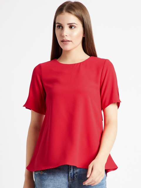 

COVER STORY Women Red Solid A-Line Top