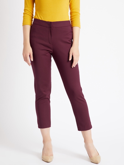 

COVER STORY Women Red Regular Fit Solid Regular Trousers