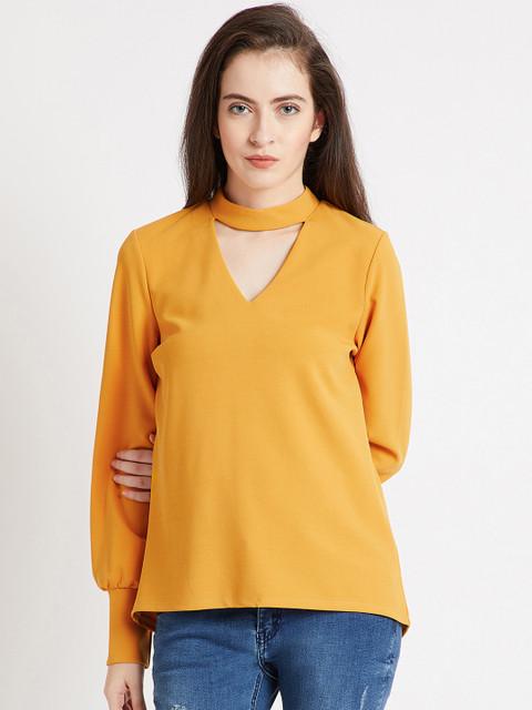 

COVER STORY Women Mustard Solid Top