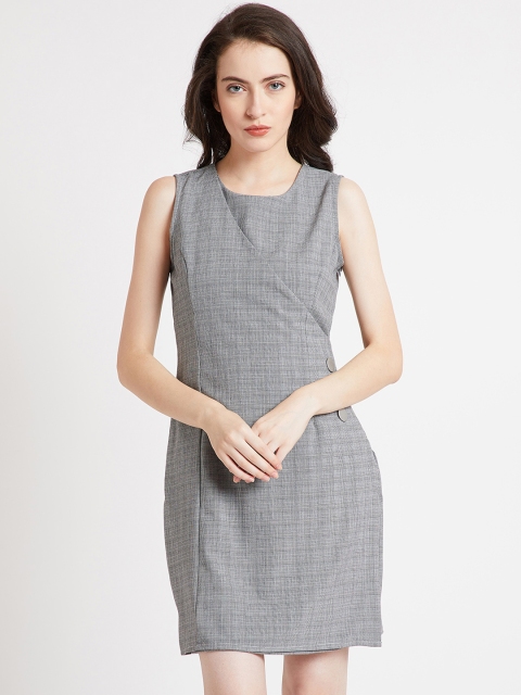 

COVER STORY Women Grey Solid Sheath Dress