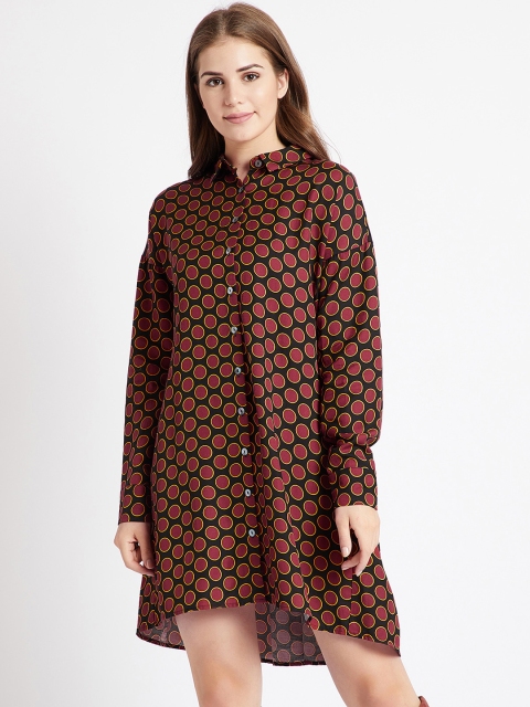 

COVER STORY Women Black Printed Shirt Dress