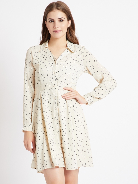 

COVER STORY Women White Printed Shirt Dress