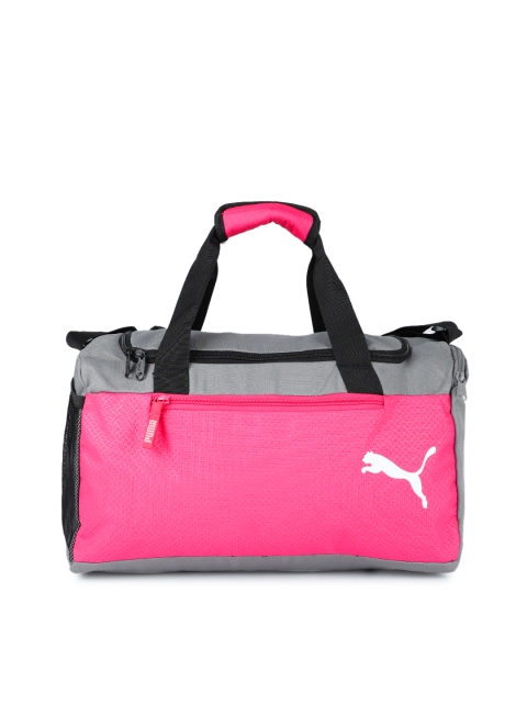 

Puma Unisex Pink & Grey Colourblocked Fundamentals Sports Duffel Bag