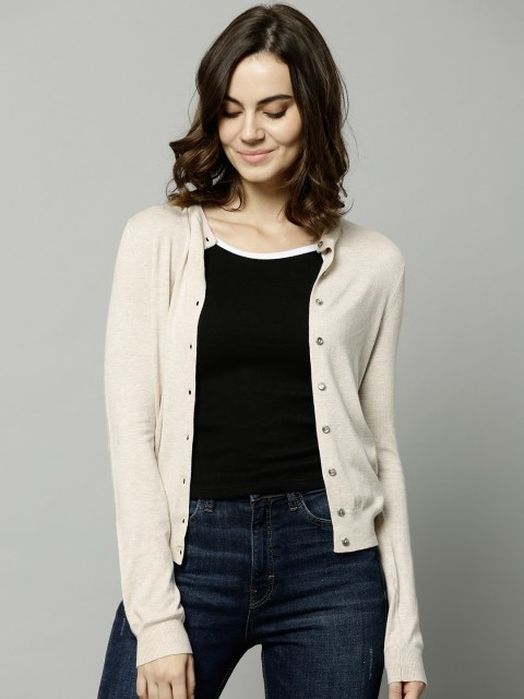 

Marks & Spencer Women Beige Solid Cardigan