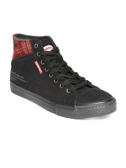 

Carrera Men Black Solid Mid-Top Sneakers