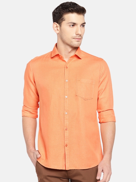 

Easies Men Orange Slim Fit Solid Casual Shirt