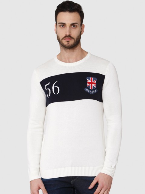 

SELECTED Men Off White Colourblocked Sweatshirt