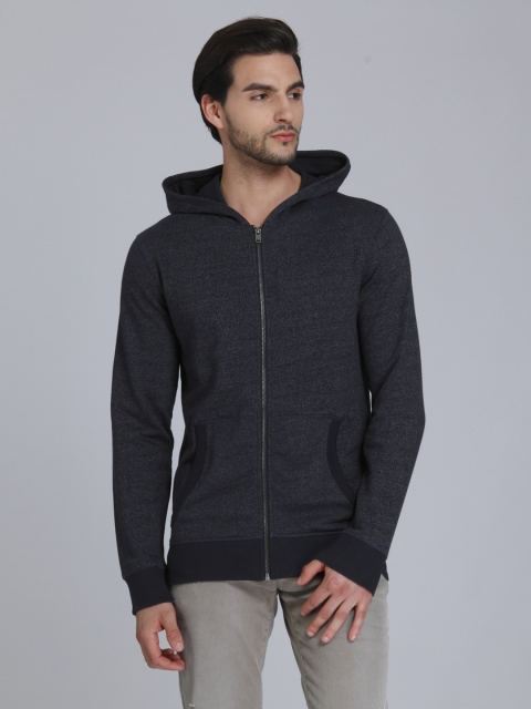 

SELECTED Men Navy Blue Solid Hooded Sweatshirt