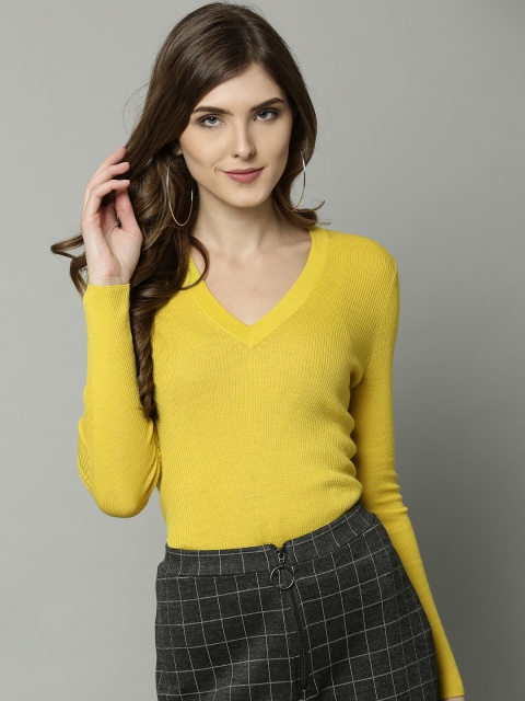 

Marks & Spencer Women Yellow Solid Pullover