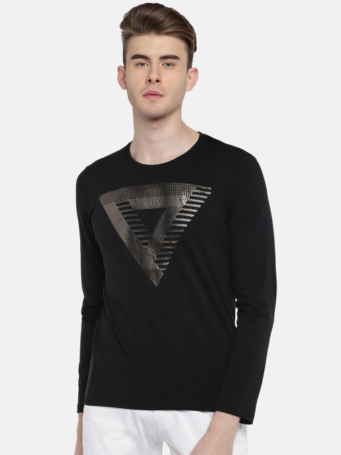 

Easies Men Black Printed Round Neck T-shirt