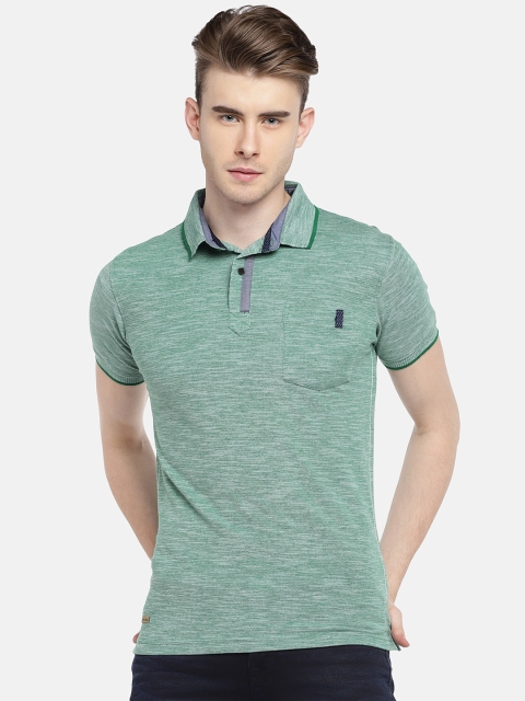 

Easies Men Green Solid Polo Collar T-shirt