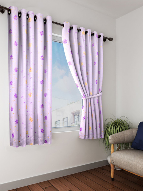 

Cortina Set of 2 Purple Sheer Window Curtains
