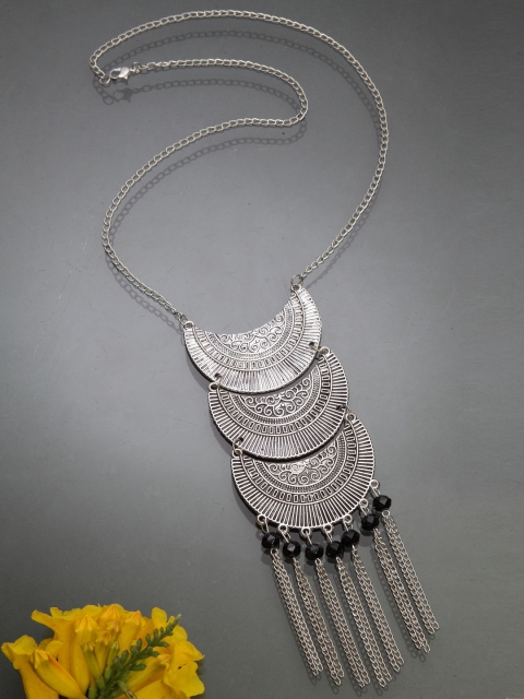 

Moedbuille Silver-Plated Brass Oxidised Necklace