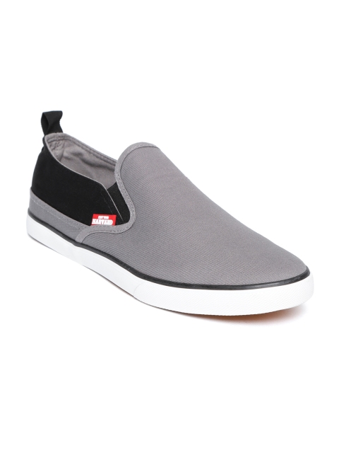 

Harvard Men Grey & Black Colourblocked Slip-On Sneakers