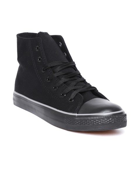 

Harvard Men Black Solid Mid-Top Sneakers