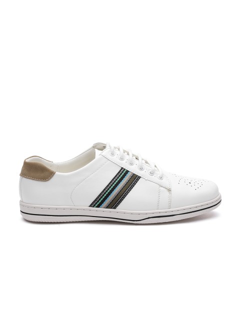 

Carlton London Men White Sneakers with Striped Detail