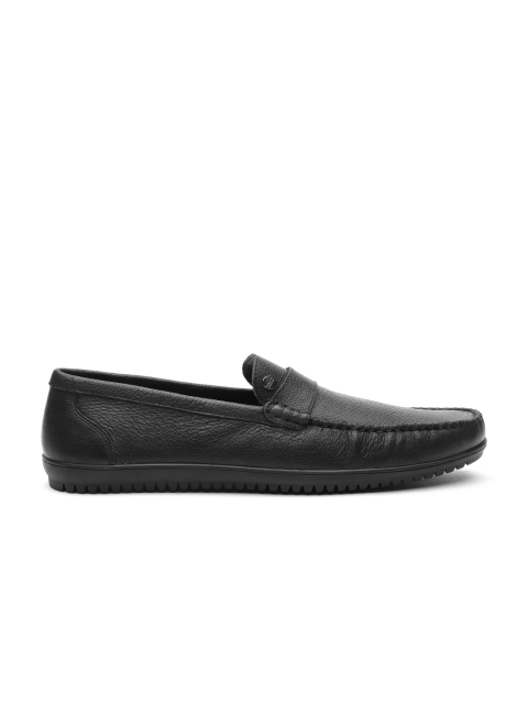 

Carlton London Men Black Leather Loafers