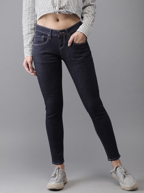 

HERE&NOW Women Blue Skinny Fit Mid-Rise Clean Look Stretchable Jeans