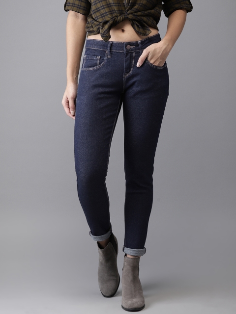 

HERE&NOW Women Blue Skinny Fit Mid-Rise Clean Look Stretchable Jeans
