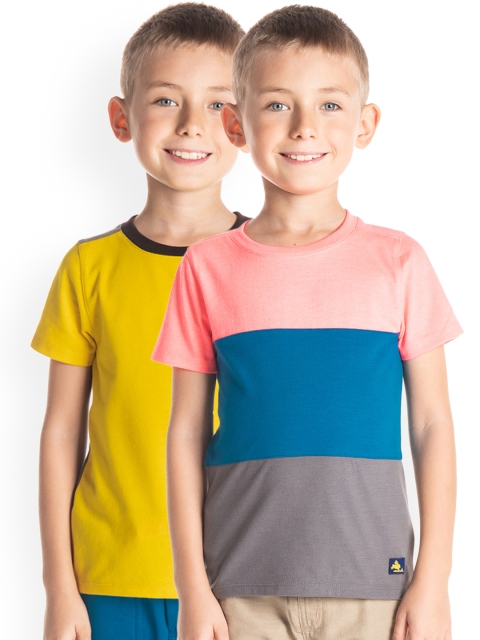 

Cherry Crumble Boys Multicoloured Colourblocked Round Neck T-shirt, Multi