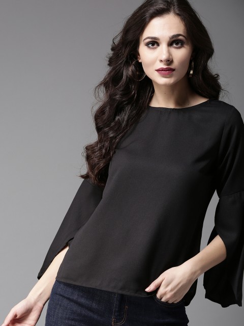

Moda Rapido Women Black Solid Top