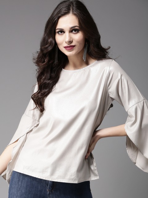 

Moda Rapido Women Silver Shimmer Top
