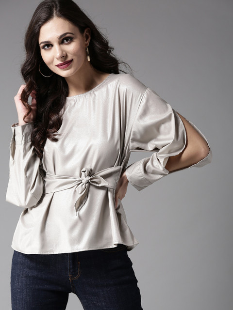 

Moda Rapido Women Silver Sheen Top