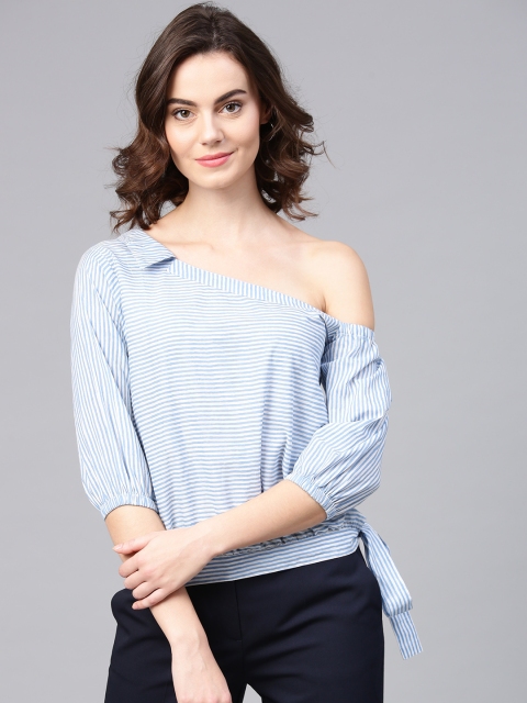 

aasi Women Blue & White Striped Top