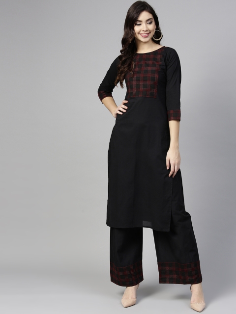 

aasi Women Black Yoke Design Kurta with Palazzos