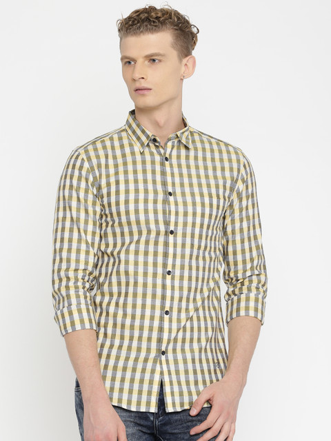 

Jack & Jones Yellow & Grey Marsh Checked Slim Casual Shirt