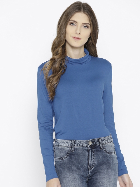 

United Colors of Benetton Women Teal Blue Solid Top