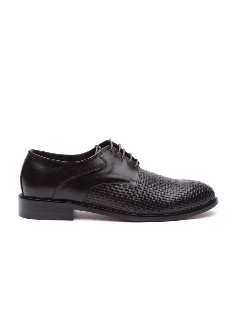 

Carlton London Men Coffee Brown Textured Leather Formal Derbys