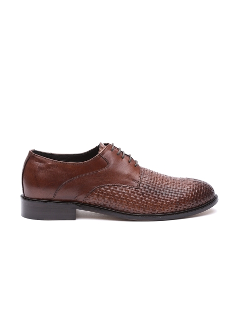 

Carlton London Men Brown Textured Leather Formal Derbys